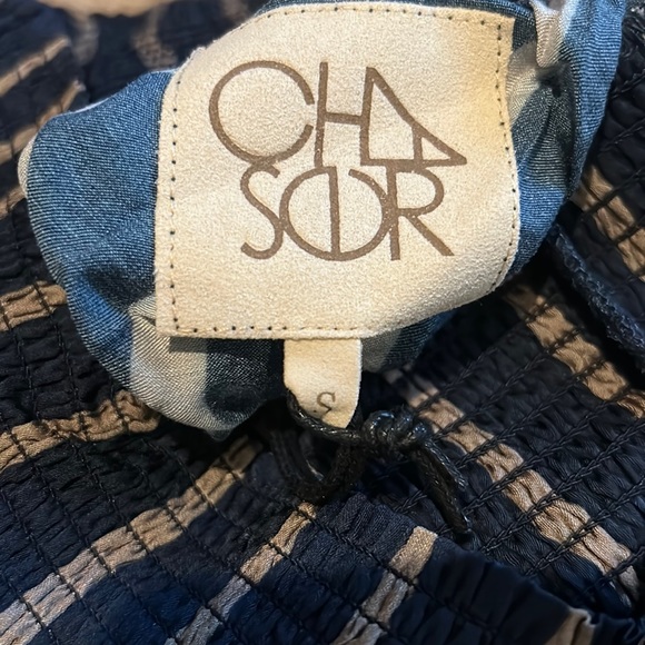 *BLUE/TAN* NWT, Chaser, Women’s Silky Basics Smocked Waist Faux Wrap Midi Skirt - Picture 5 of 8